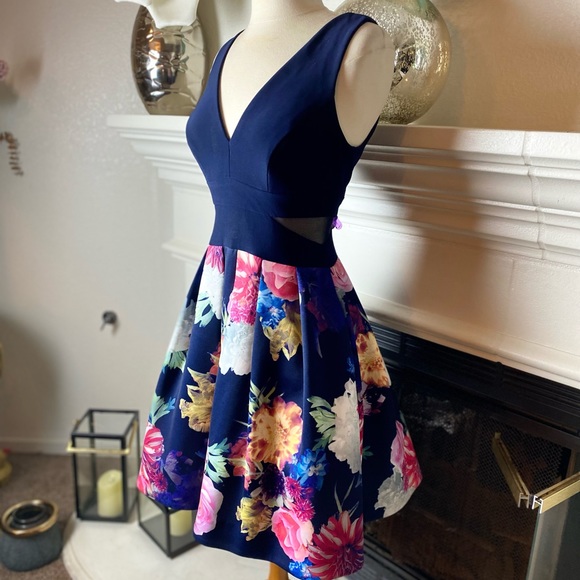 Xscape Navy blue A-Line dress - Picture 6 of 13